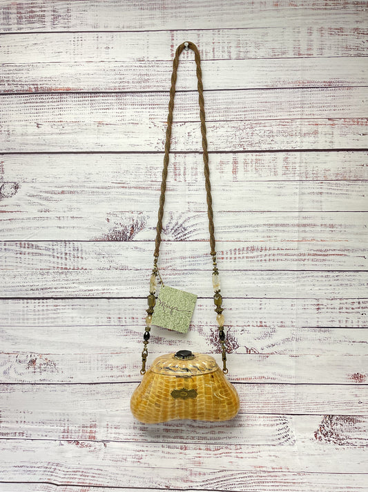 Maya Resin Hard Shell Tan Beige Small Shoulder Bag Purse 8"x4.5"x3"