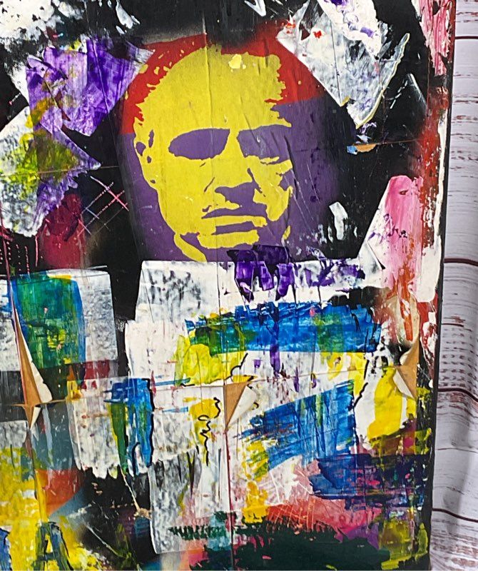 David Deak Original Total Force 1992 Mixed Media Wood 54 x 42Canvas Art