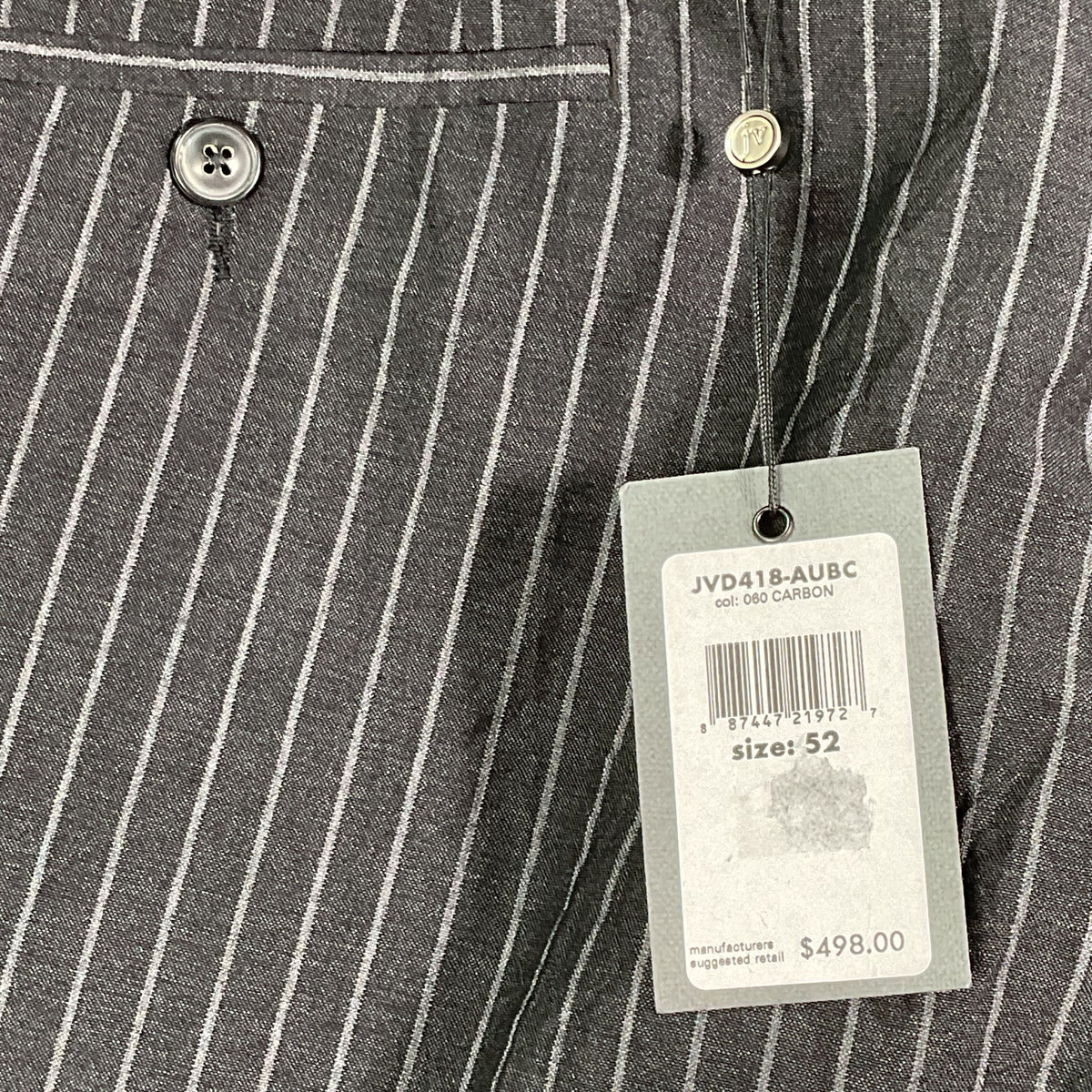 NWT JOHN VARVATOS Men's Gray Pin Striped Wool Dress Pants- SZ 52/ 36US