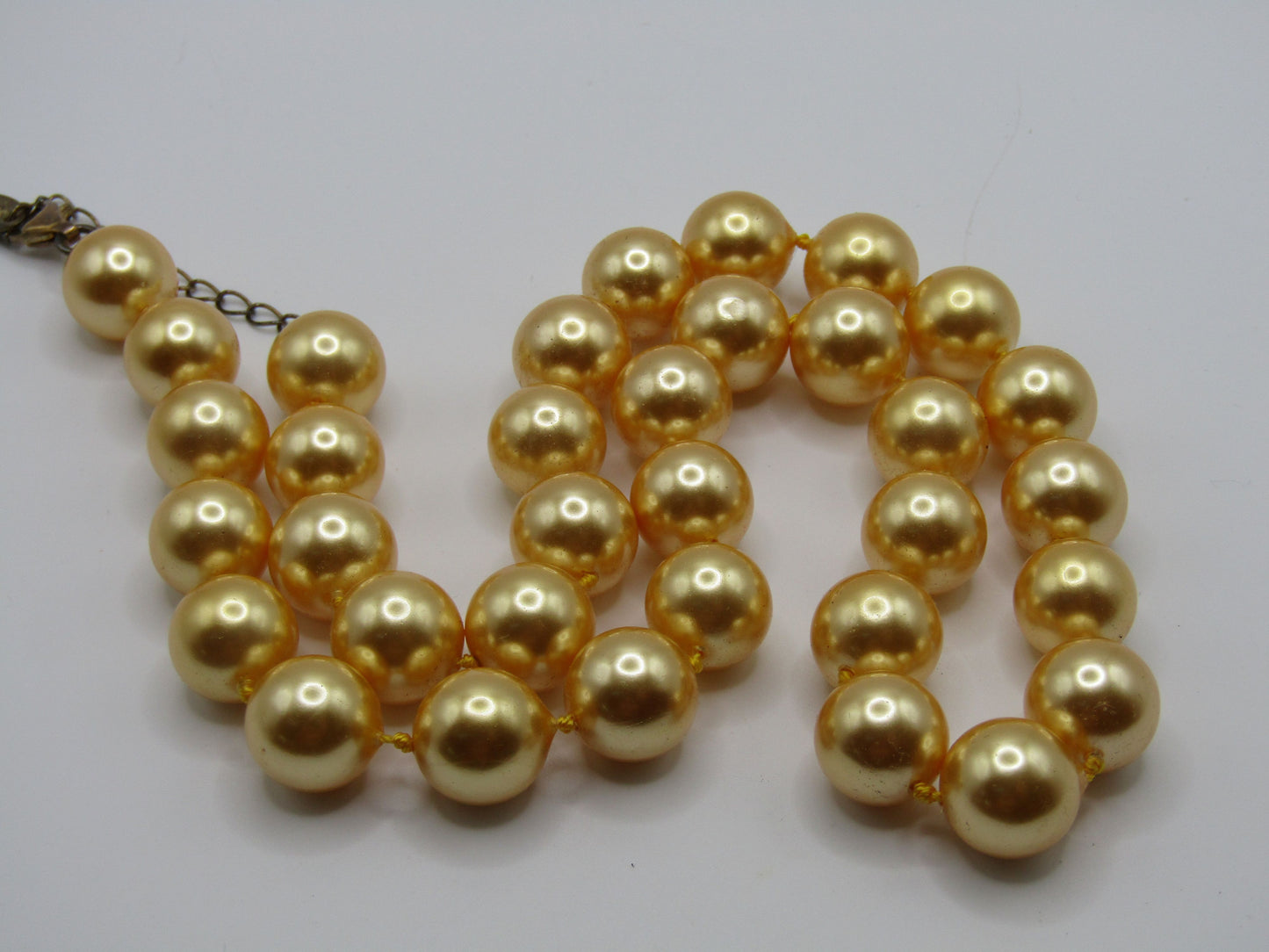 Stauer Faux Champagne Pearl Necklace With Sterling Silver Clasp