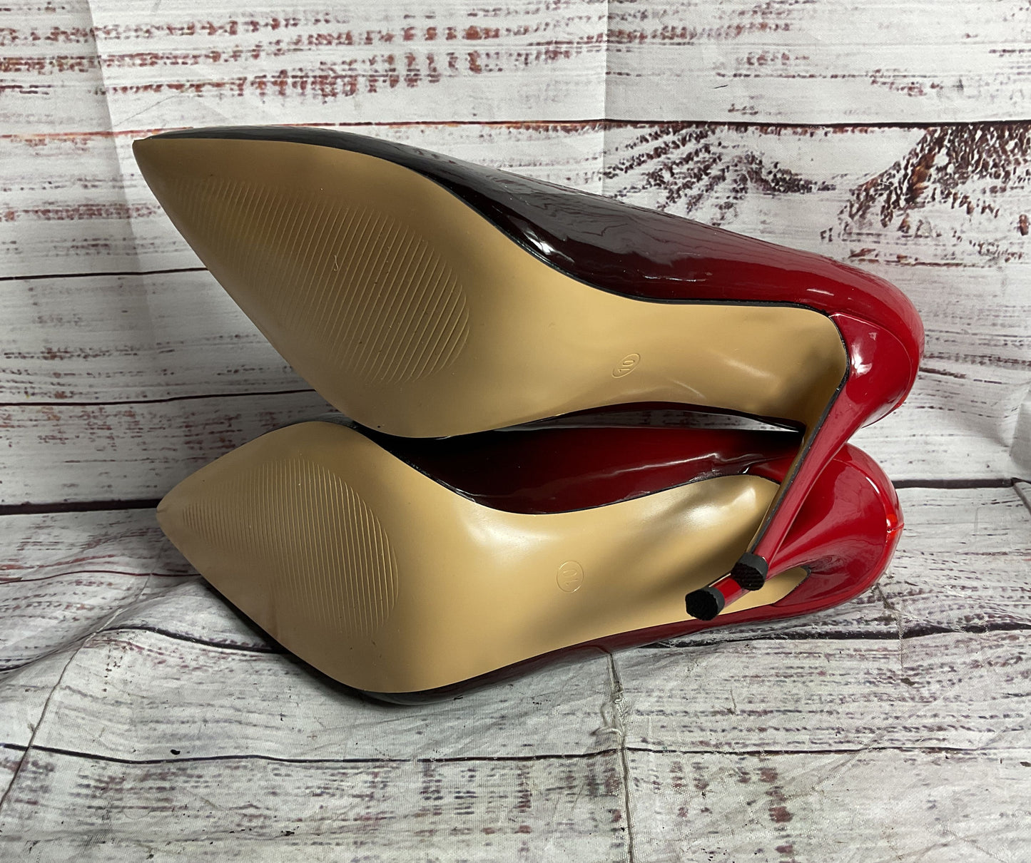 Coleter Colorblock Pointed Toe Stiletto Heels Black Red 10