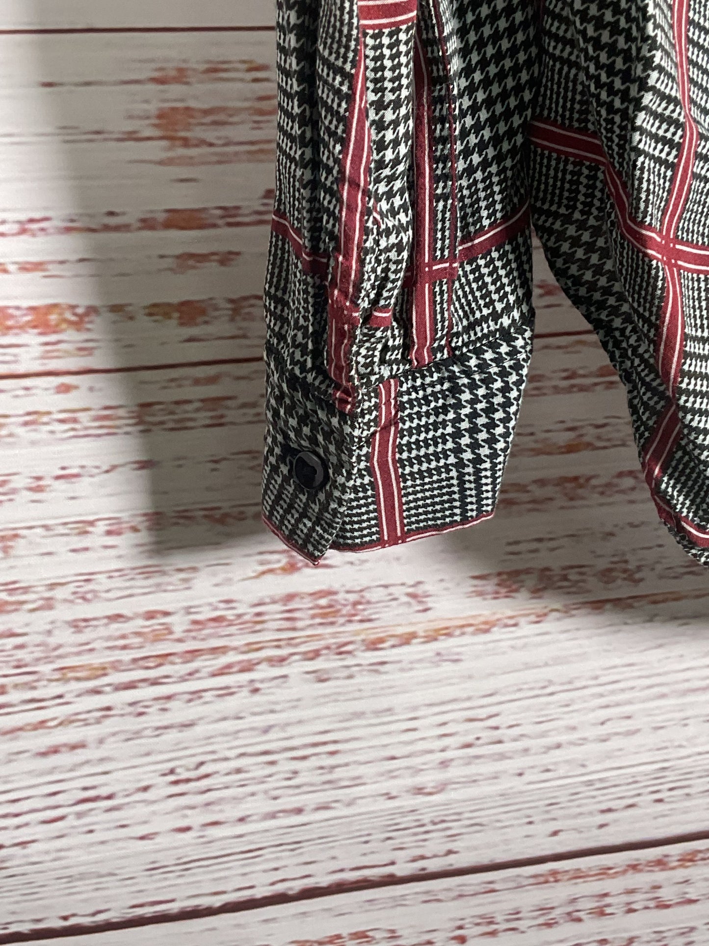 L'Agence Checkered Long Sleeve Blouse - Size XS