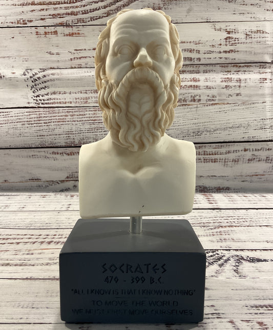Art Statues Socrates Handcrafted Alabaster Stone Bust Figurine Made in Greece
