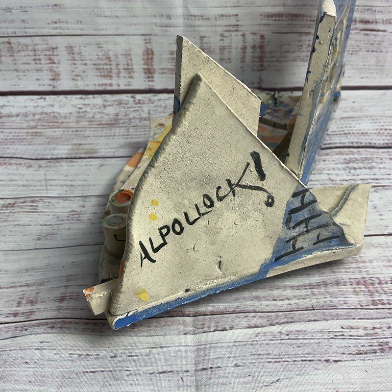 VTG. John Aaron NY Style #7 Al Pollock Ceramic Satirical Dog Sculpture *DAMAGED*
