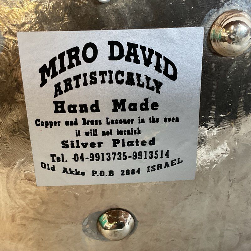 VTG. DAVID MIRO Copper & SilverPlate Decorative Hanging Plate- 7.5"