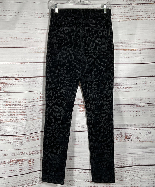 Saint Laurent Leopard Velvet Skinny Jeans Black 25