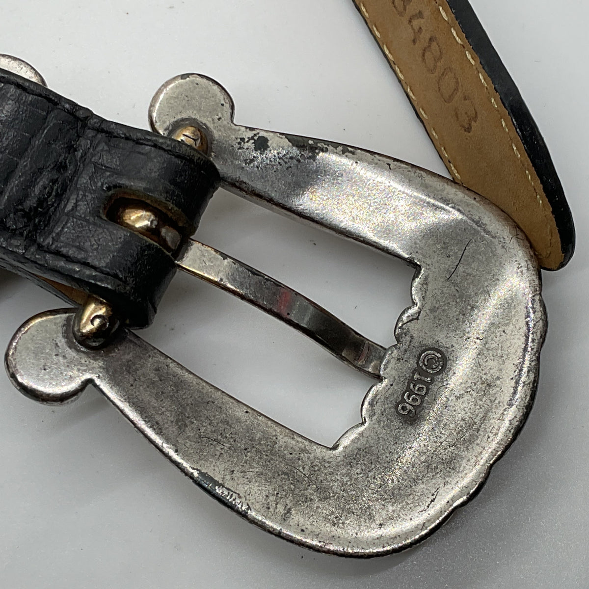 BRIGHTON Women's Black Leather Link Western .75" Belt- 31"