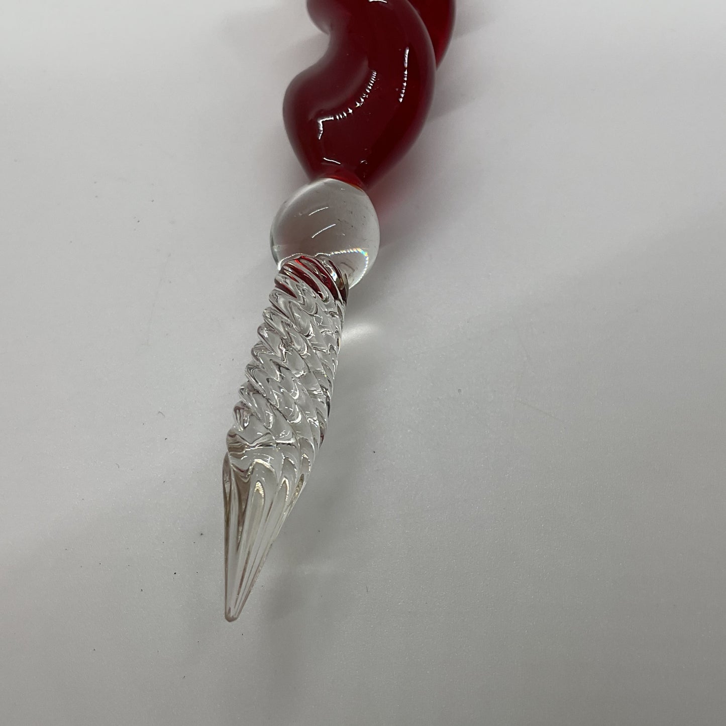 Red Glass Dip Pen- 8"