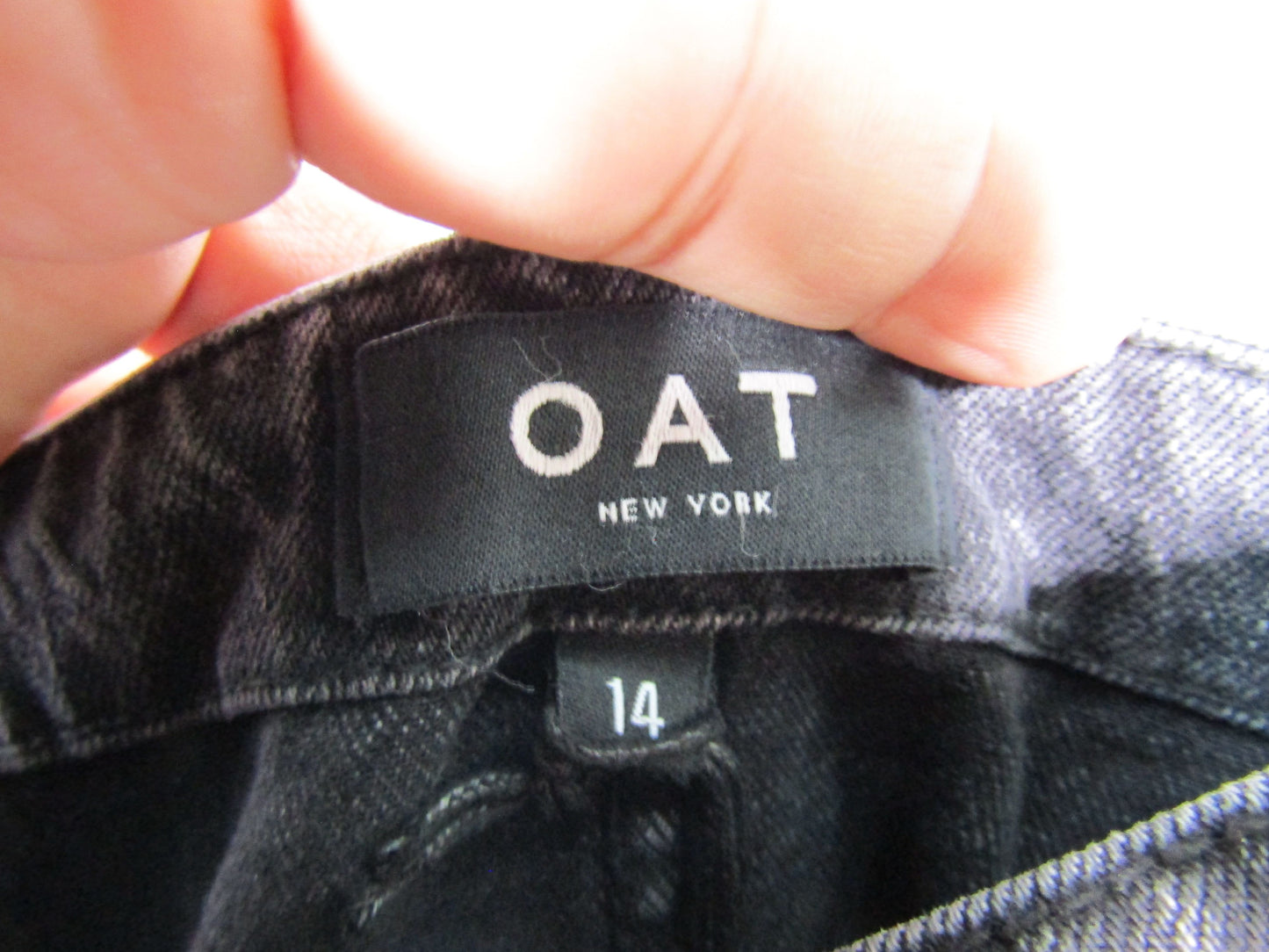 Oat Women's Black Denim Overall Dress Size 14