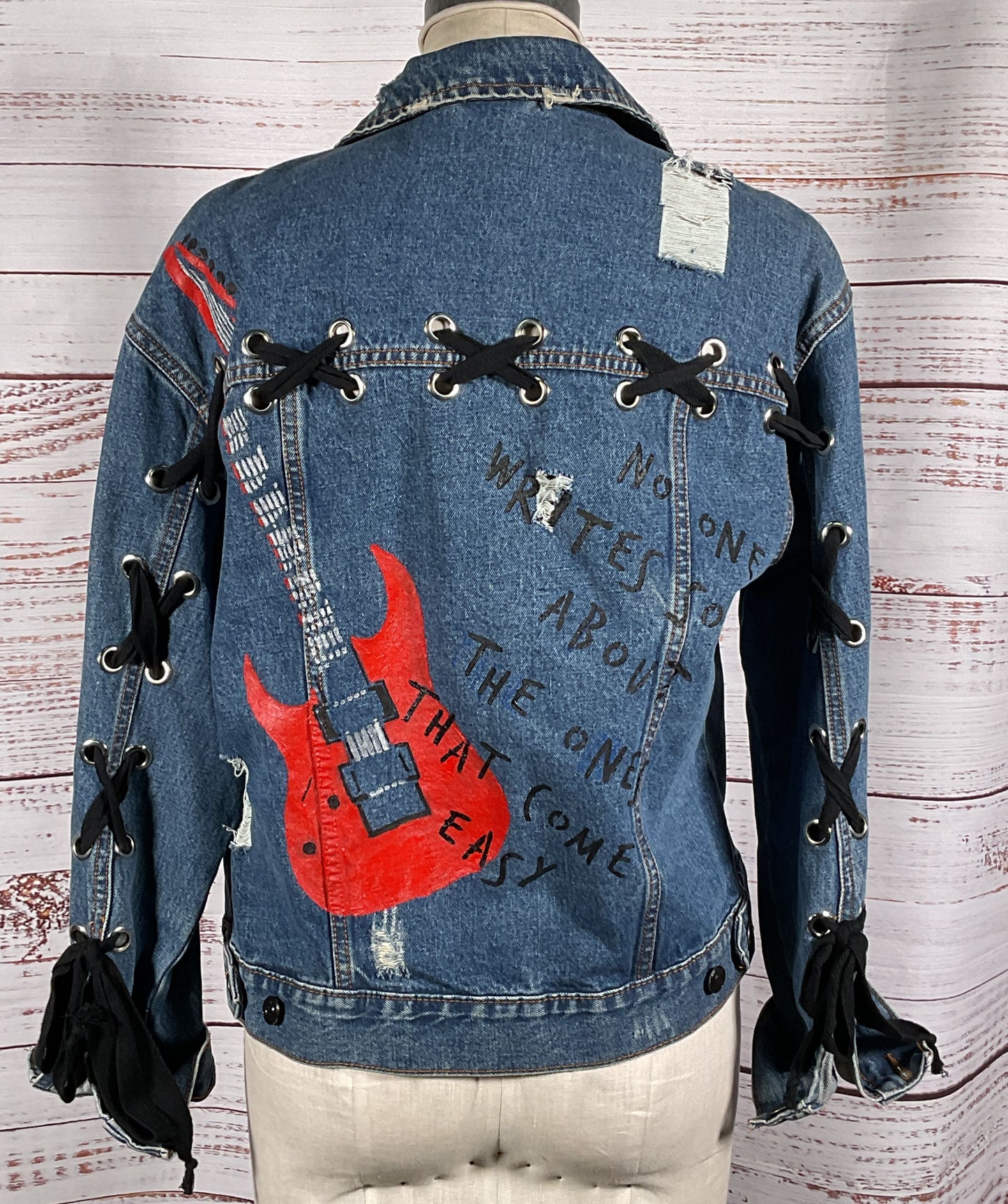 Belle + Day Los Angeles Repurposed Denim Jacket Blue S