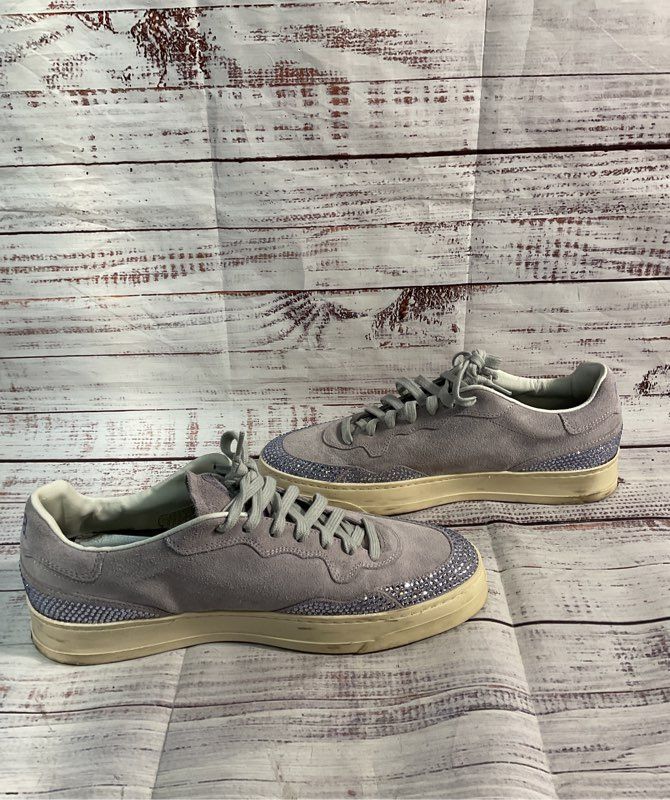 P448 Women's Lavender Suede Glitter Stone Accent Low-Top Sneakers Size 40