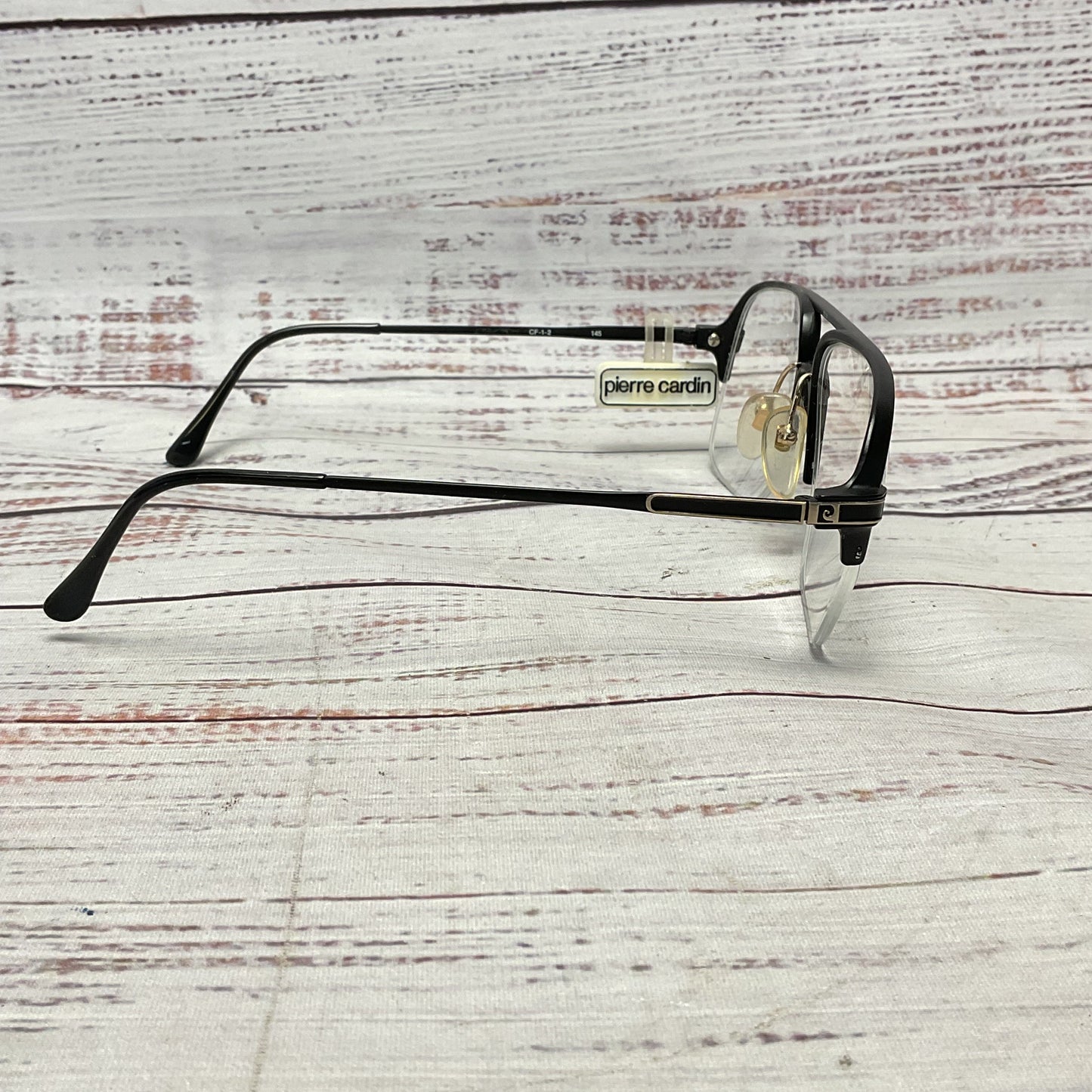 Pierre Cardin CF-1-2 Black Frame Glasses No Prescription Lens - Size 58 16