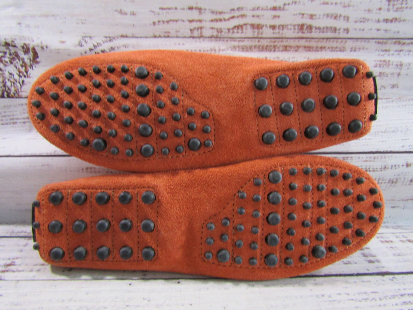 Massimo Matteo Men's Orange Suede Driving Penny Loafer Size 9.5