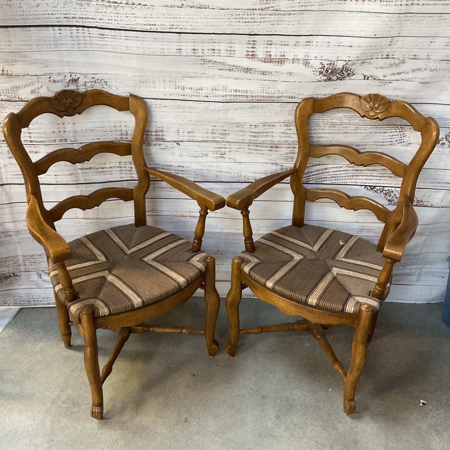 VTG./ANTIQUE KAILER??? French Straw Seat Directoire Style Ladderback Chairs