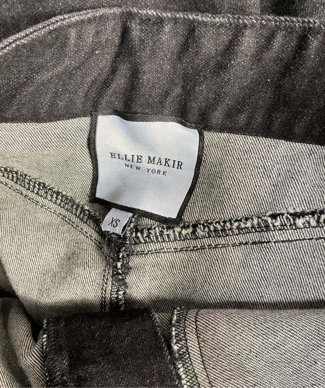 Ellie Makir Tailored Flare Denim Skirt Black XS