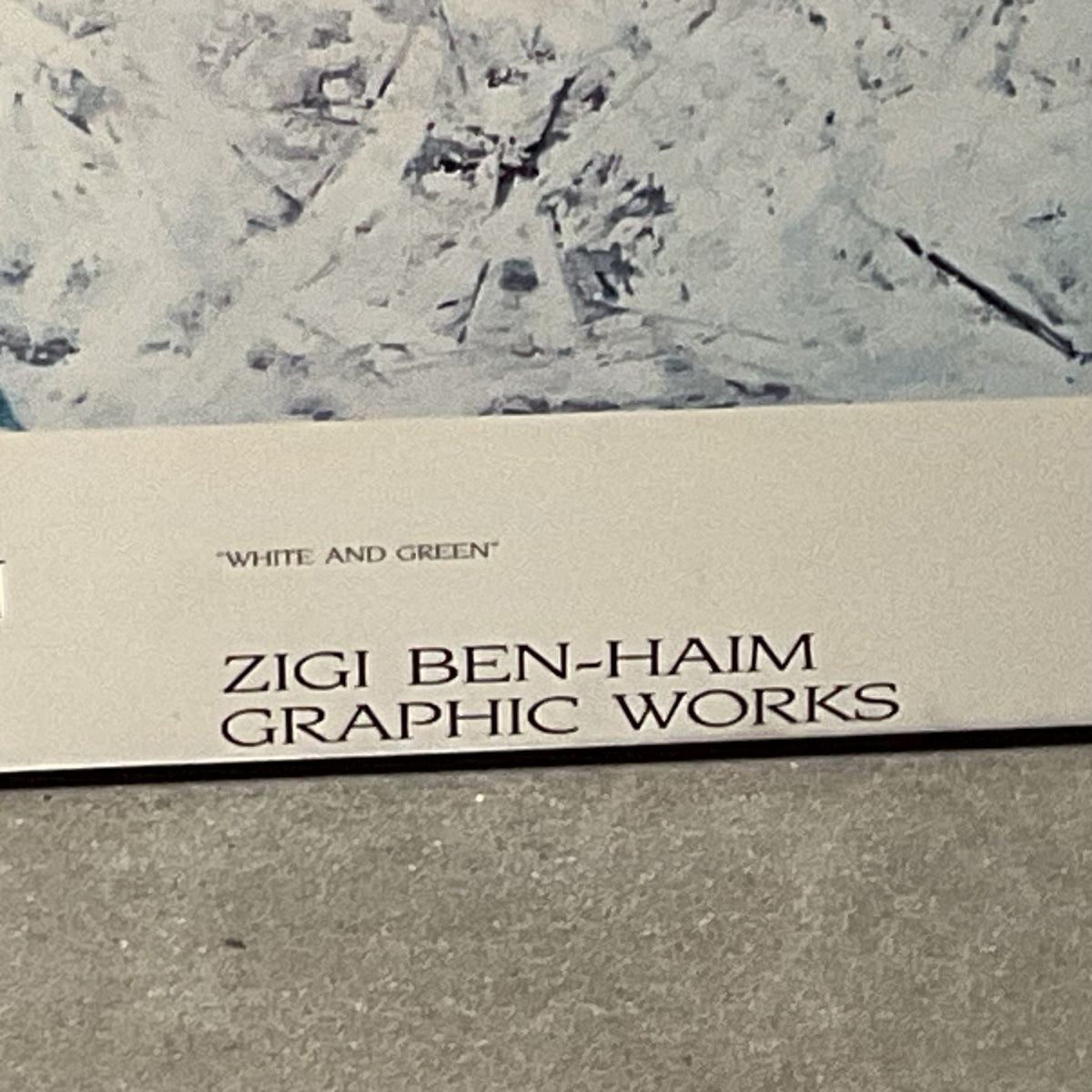 VTG. ZIGI BEN-HAIM "White and Green" 1995 Abstract Exhibition Poster