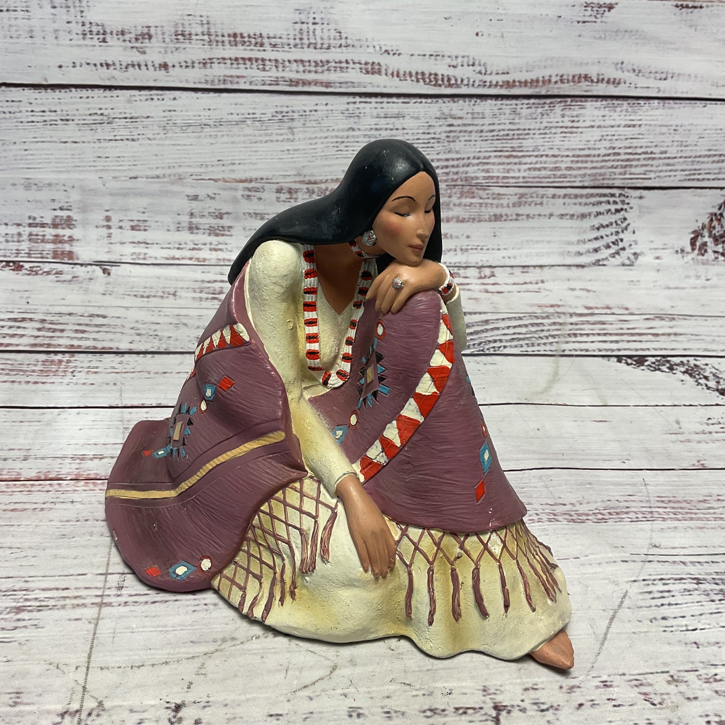 Adelbert's Designs Americana Amelia Navajo Native Woman Figure 2005 Hand Painted