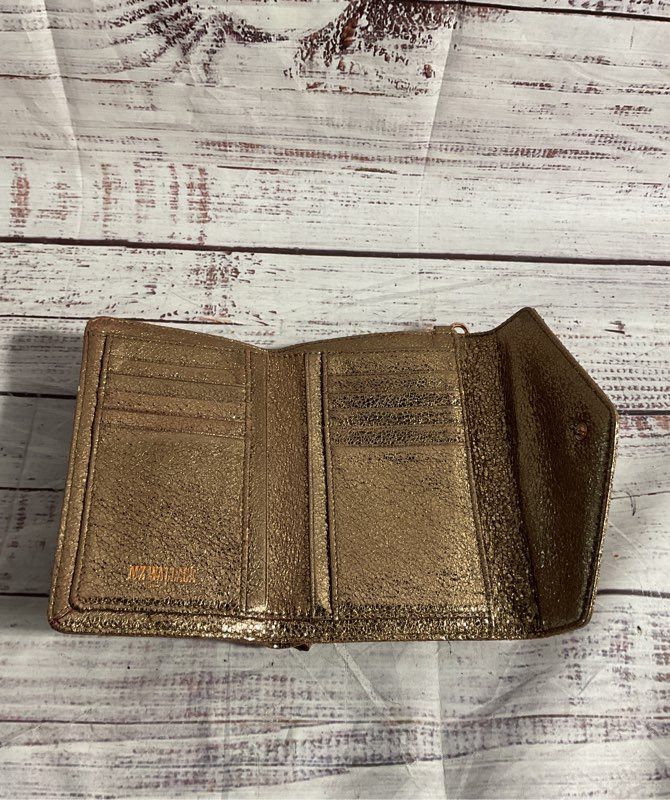 MZ Wallace Women's Metallic Rose Wristlet Clutch Wallet