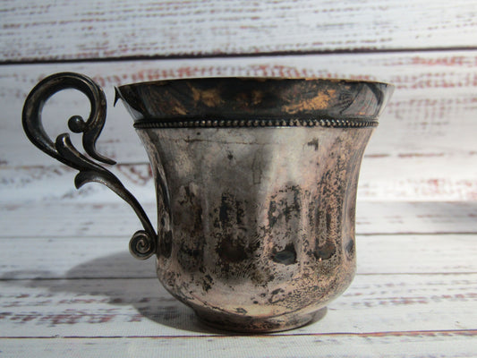 Vintage Eastern European Ornate Sterling Silver Demitasse Espresso Cup