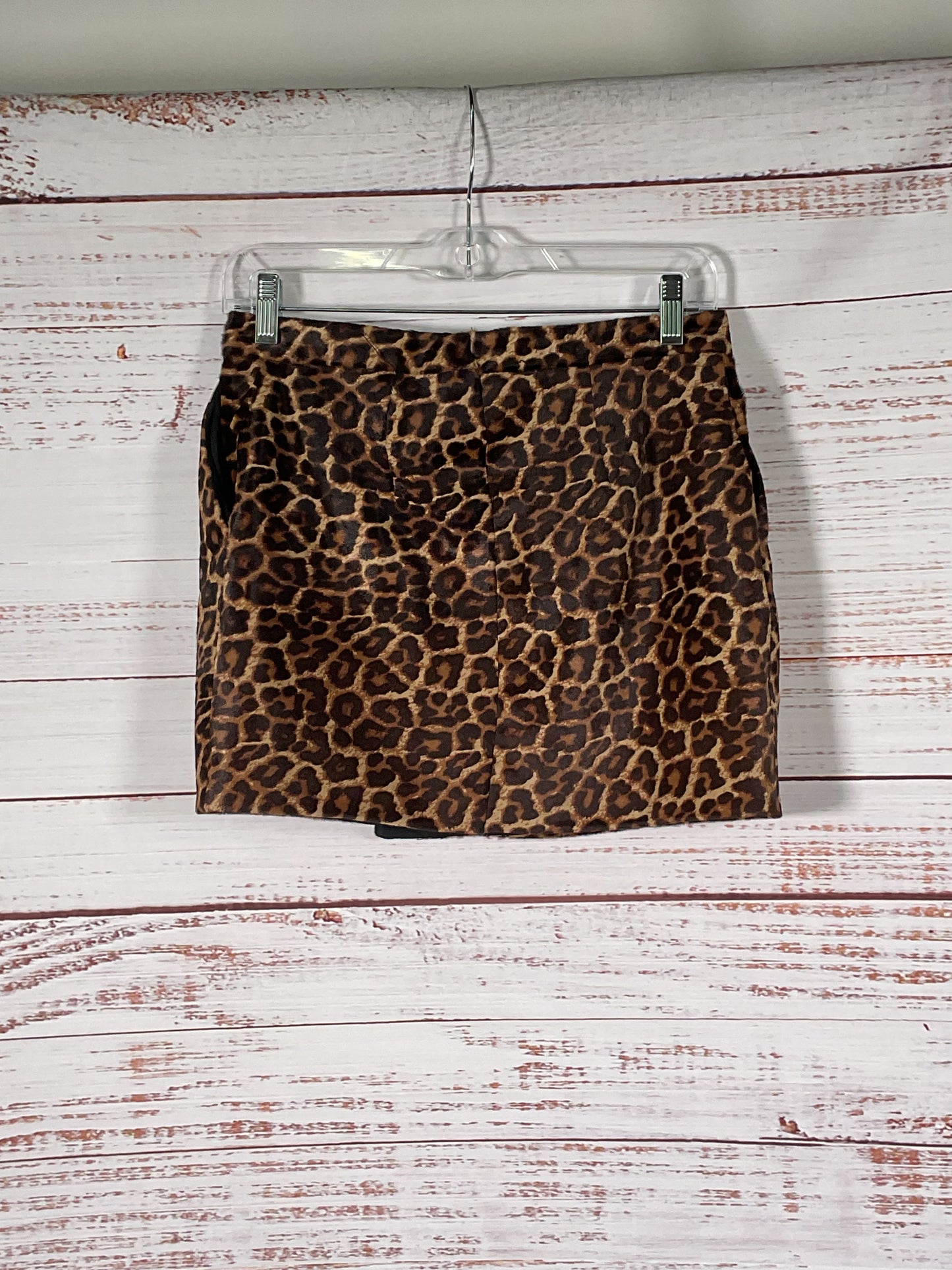 Diane von Furstenberg Leopard Print Calfskin Skirt - Size 2