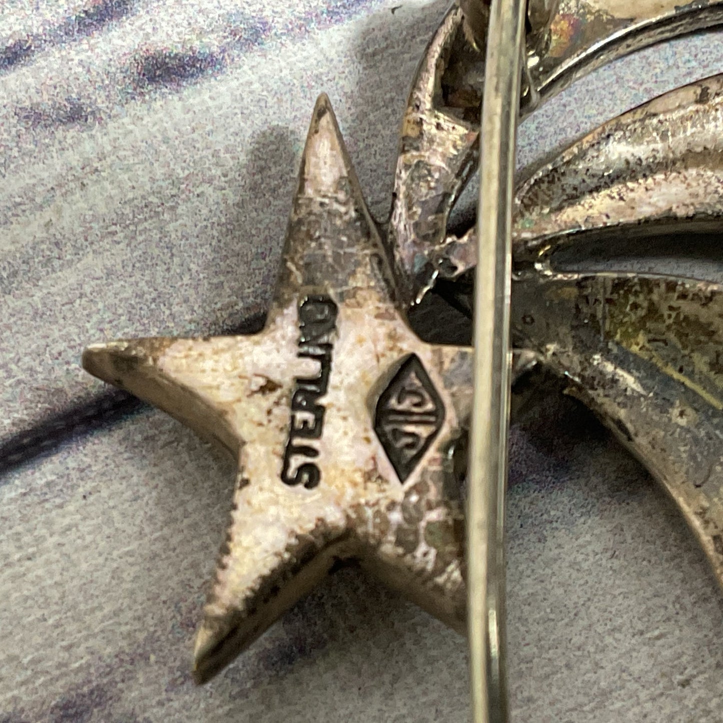 VTG. JUDITH JACK JJ Sterling Silver & Marcasite Starburst 1.75" Brooch- 11.95g