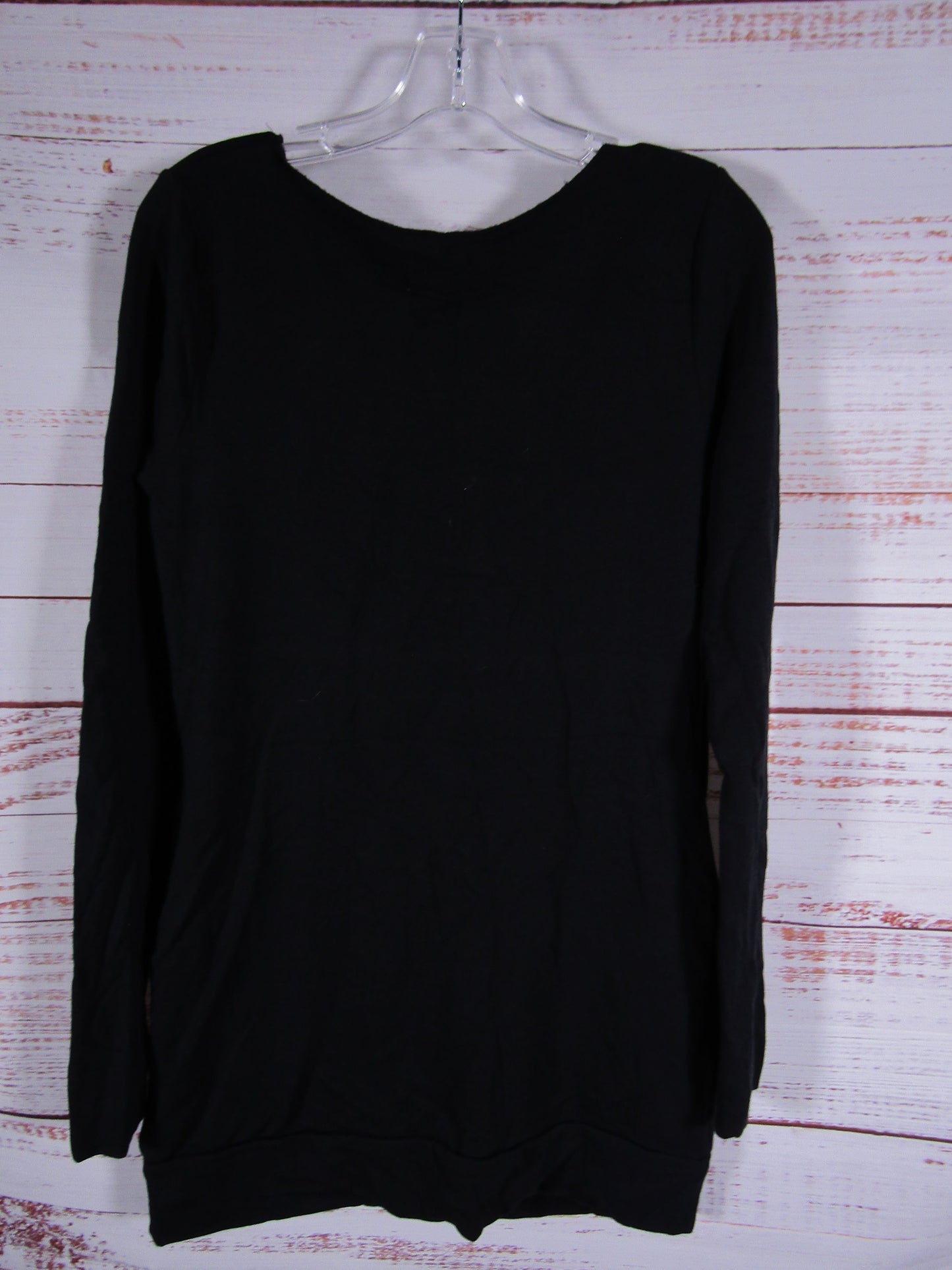 Eavolu Women's Black Cotton Blend Long Sleeve Mini Dress Size M / L
