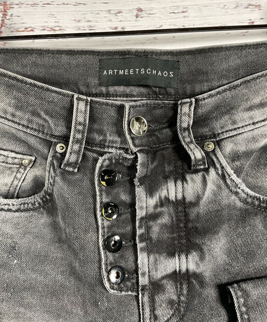 ArtMeetsChaos Skinny Cargo Jean Charcoal Punk- Size 30