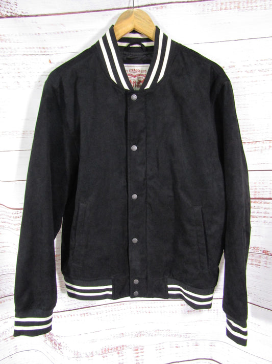 Levi's Men's Black Faux Suede Varsity Jacket Monogrammed AGR Size M
