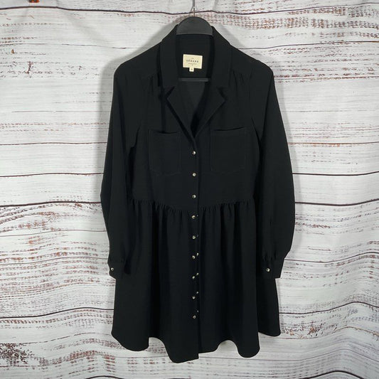 Sezane Black Long Sleeve Button Up Babydoll Mini Dress - Size 34