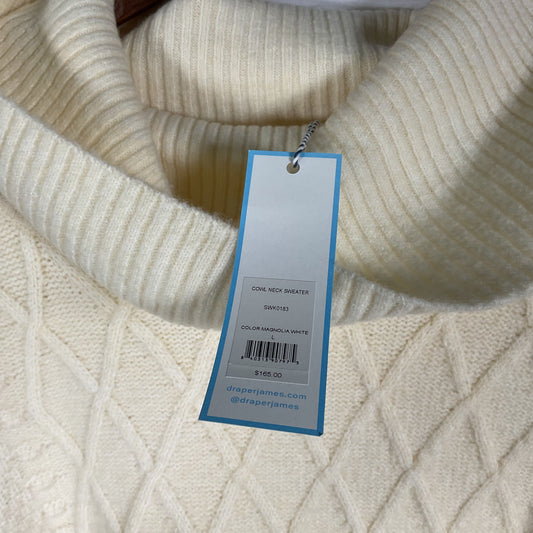 Draper James Magnolia White Wool Blend Cowl Neck Sweater - Size L New W/ Tags