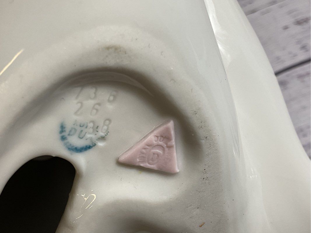 ANTIQUE ROYAL DUX Duchcov Pink Triangle Bohemia Nude Girl Porcelain Figurine 9"