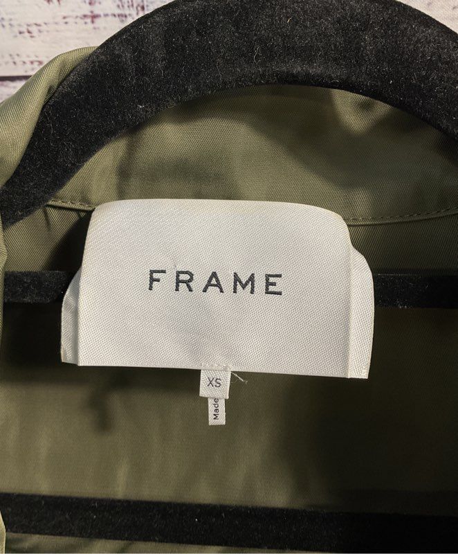 FRAME Women's Cropped Zip-Front Cinched Lightweight Jacket Size XS