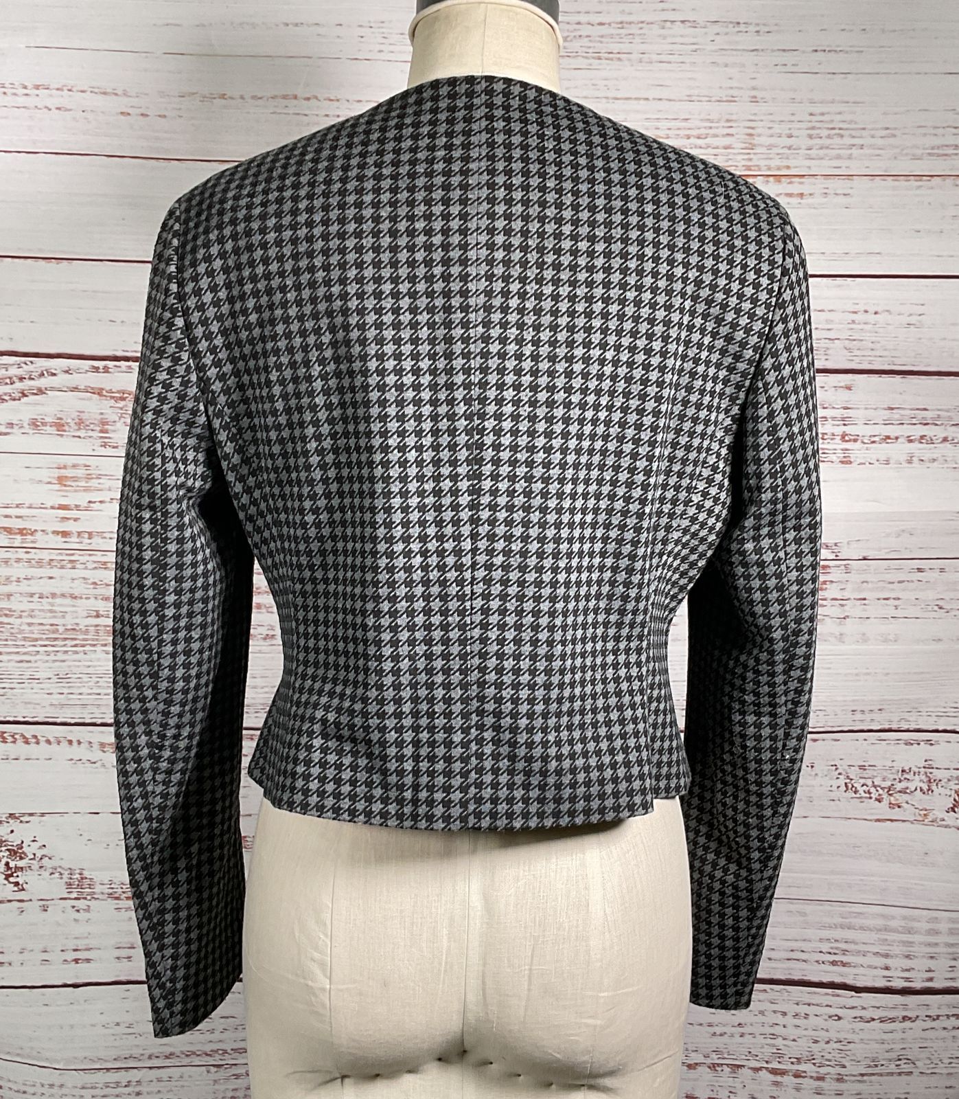 Boss Hugo Boss Houndstooth Print Jeanette Full Zip Jacket Gray 10