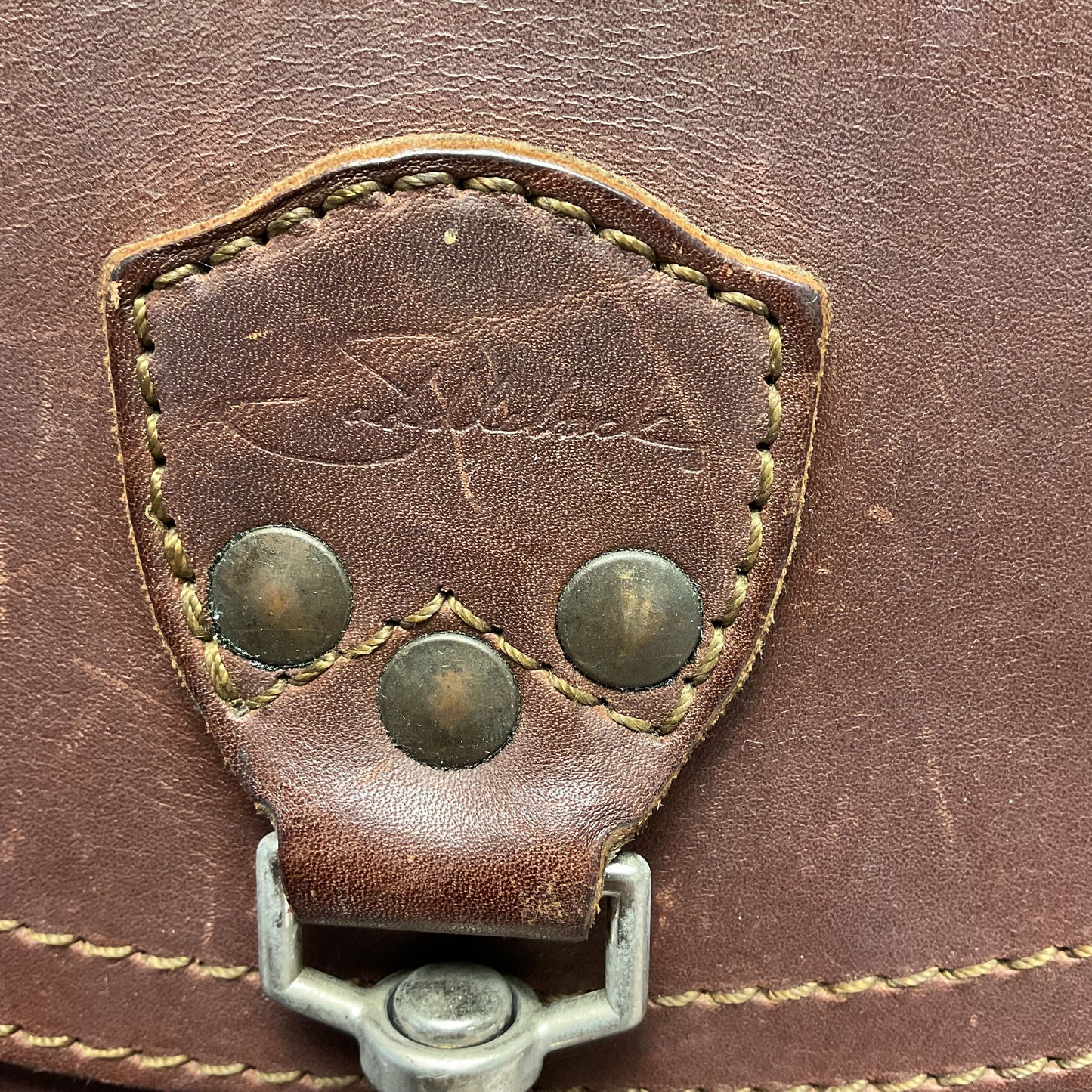 Saddleback Brown Leather Crossbody Hobo Bag Purse 10"x10"x4.5"