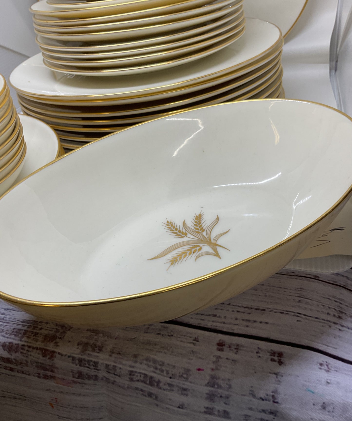 Wheat By Lenox China Set Dinner, Salad Plates Cups Saucers Serving Platter Bowl