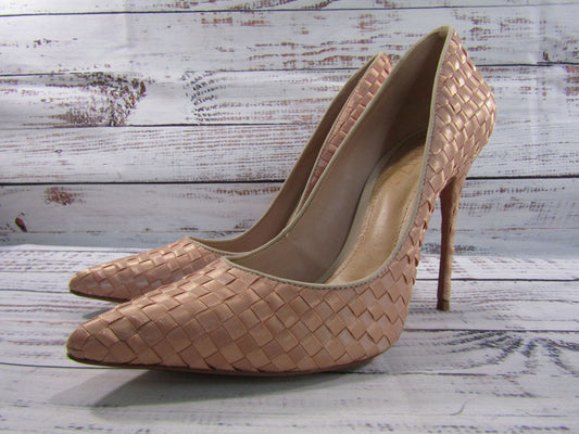 Schutz Women's Woven Satin Peach Pumps Size 8.5