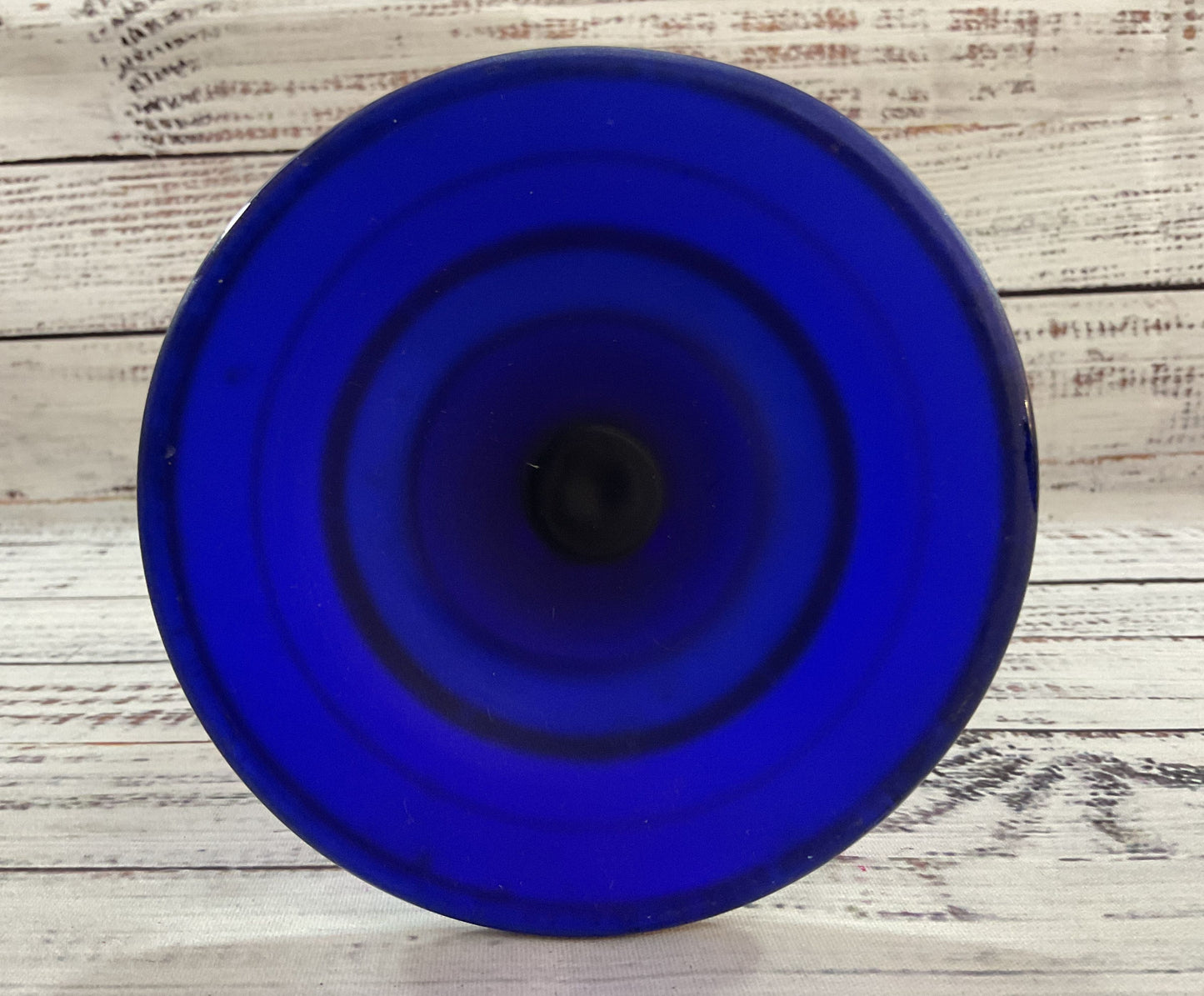Antique Satin Cobalt Blue Candle Holder