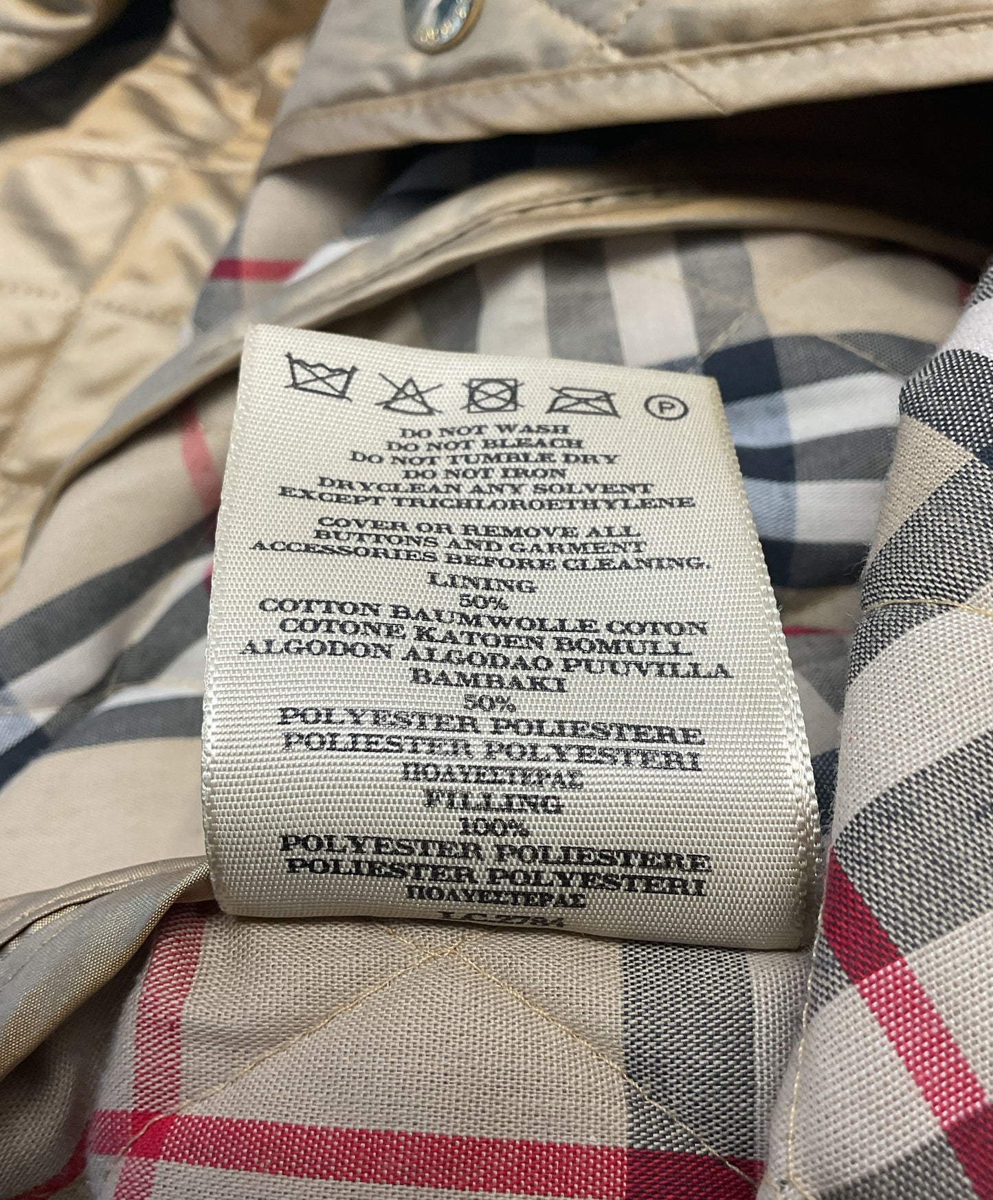 Burberry Gold Quilted Snap Button Jacket - Size XS