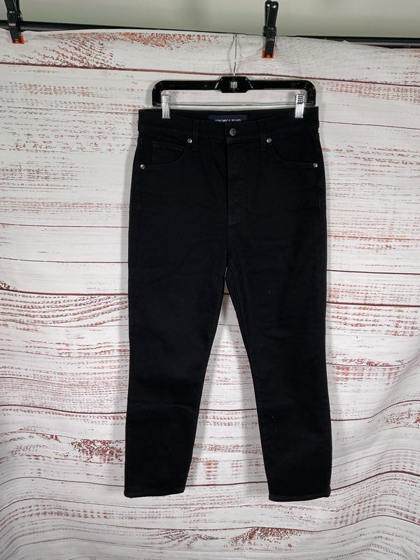 Veronica Beard Ryleigh Slim Straight Ankle High Rise Jeans Black Size 30 Women's