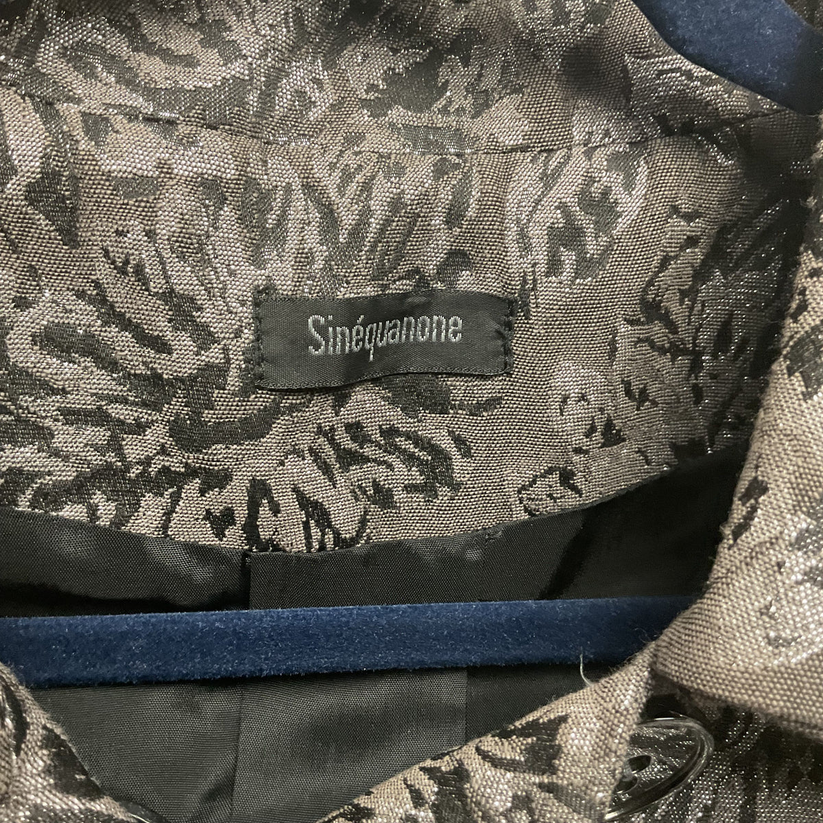 Sinequanone Jacquard Silver Grey Floral Design Coat - Size 38