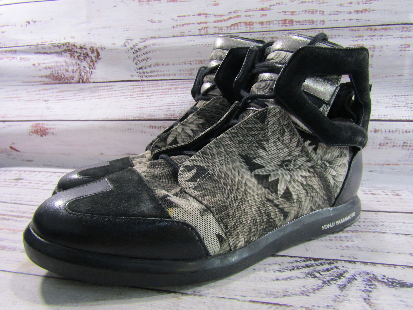 Adidas Y-3 Yohji Yamamoto Women's Floral Print Mid Top Sneakers Size 7