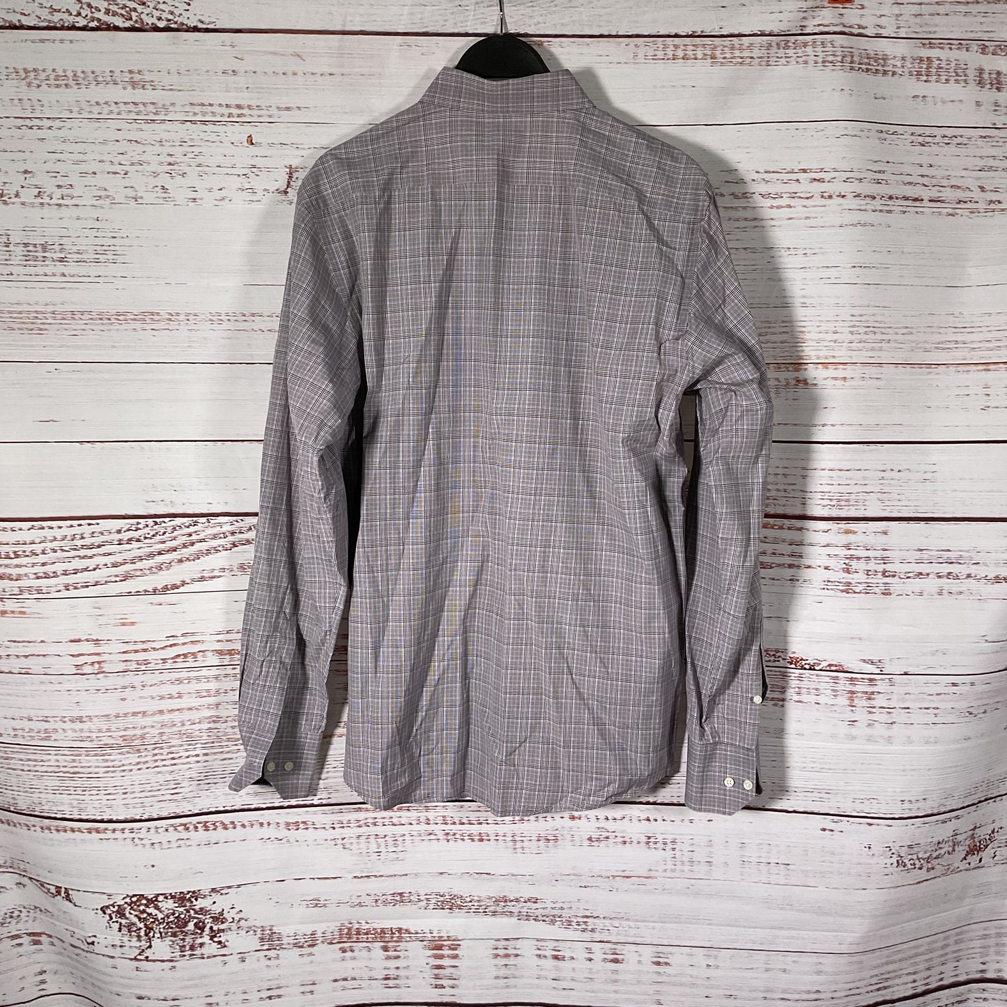 Neiman Marcus Lavender Purple Black Plaid Button Down Dress Shirt - Size L