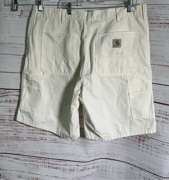 Men's Carhartt White Double Knee Shorts Size 40