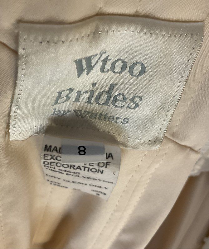 Wtoo Watters 84643 Hi-Low Wedding Gown Dress Ivory