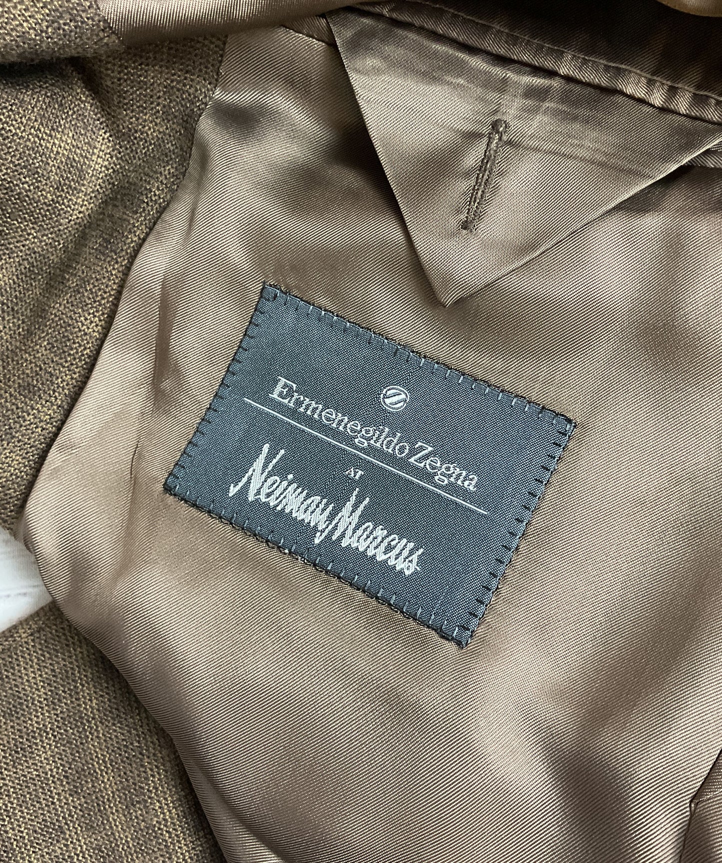 Ermenegildo Zegna Brown Cashmere 3 Button Blazer Padded Shoulder Men's - Size 52