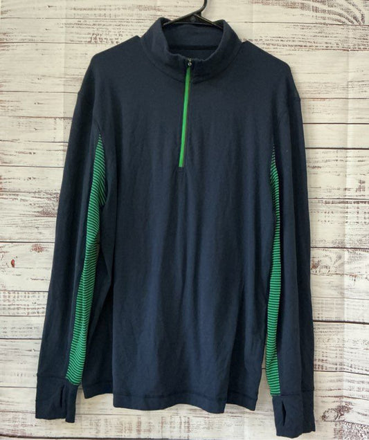 Men's Lululemon Navy w/Green Stripe Velocity Pullover Size XL
