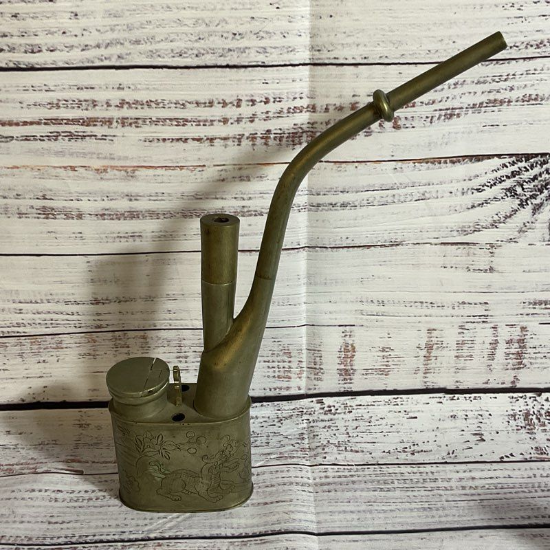 ANTIQUE Chinese Asian Opium Smoking Paktong Water Pipe