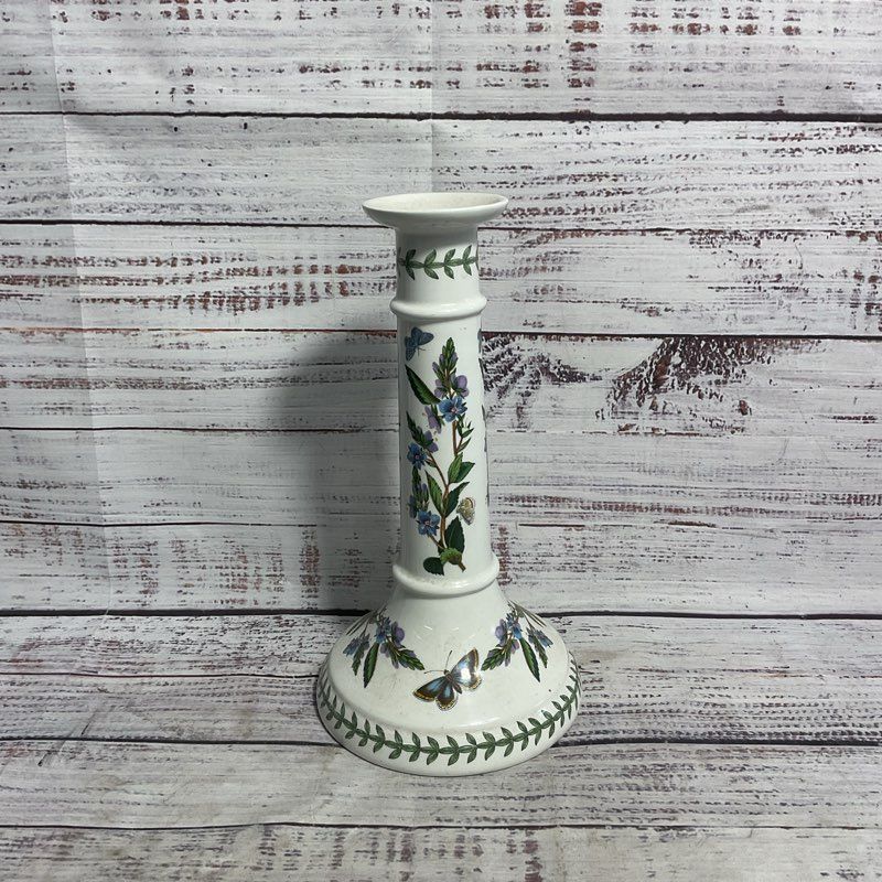 VTG. Portmeirion Botanical Garden White Floral 9" Ceramic Candle Holder
