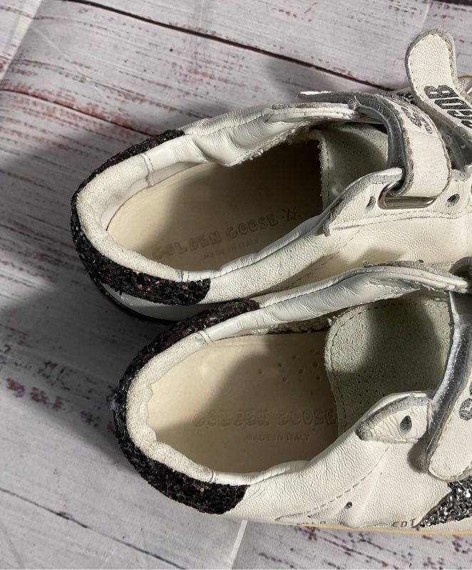 Golden Goose Unisex Kids White Leather Double Strap Shoes Size 29