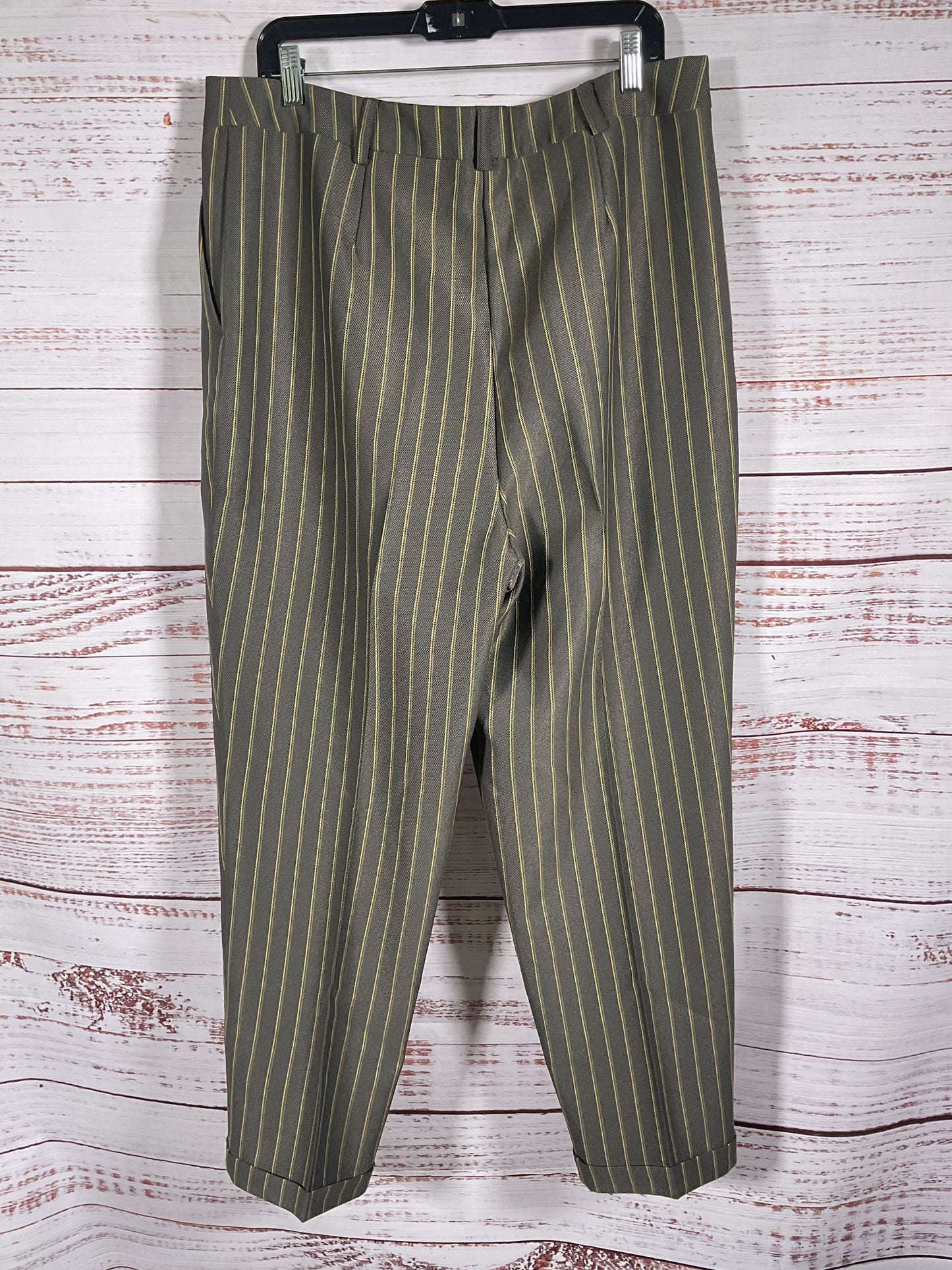 Asos Gray Yellow Striped Pants - Size 14